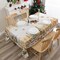 Christmas Tablecloth 60x84 Inches for Rectangle Tables - Truck and Snowman Christmas Decor - Water Resistant Gold Snowflake Xmas Table Cloth, Chrismtas Party Decorations for Kitchen, Home